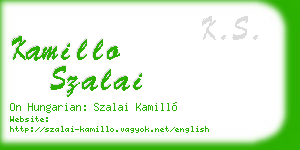 kamillo szalai business card