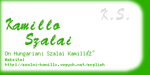 kamillo szalai business card